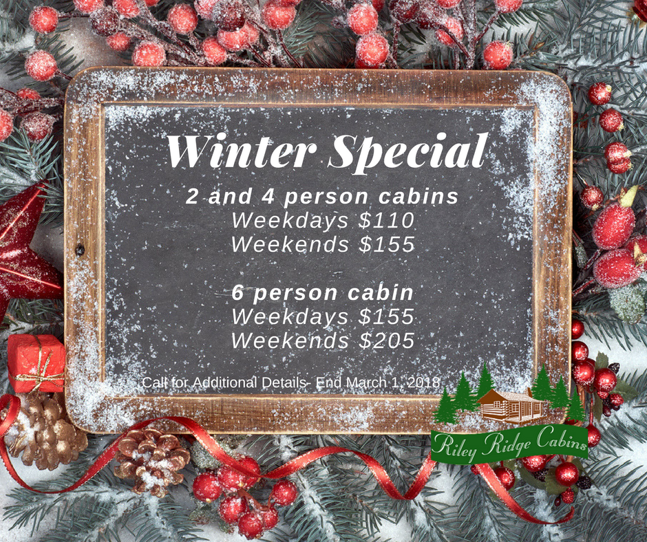 Winter Special Riley Ridge Cabin - Winter Special - Hocking Hills Cabin Rental Deals